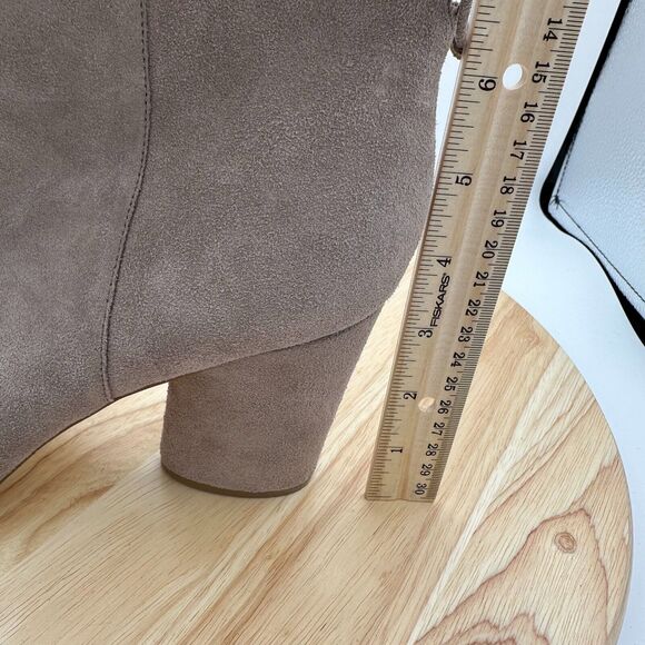 Saks Fifth Avenue Nina Ankle Boots Womens 11 Tan Leather Block Heels Mod - Picture 12 of 12